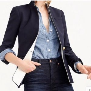 J.Crew Regent Blazer Navy With White Satin Lapel